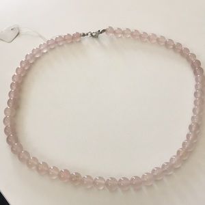 Rose pink quartz necklace